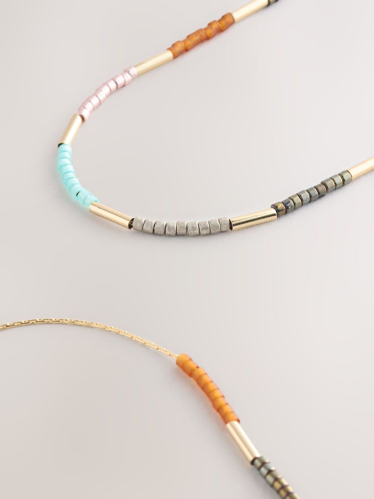 Золотистый цвет - Ожерелье с бусинами - Изображение 2 3