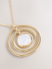 Gold Tone Pearl Effect Pendant Necklace - Image 4 of 5