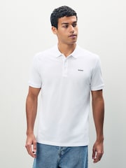 HUGO White Donos Logo Polo Shirt - Image 1 of 5