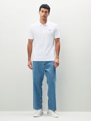 HUGO White Donos Logo Polo Shirt - Image 2 of 5