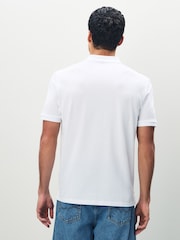 HUGO White Donos Logo Polo Shirt - Image 3 of 5