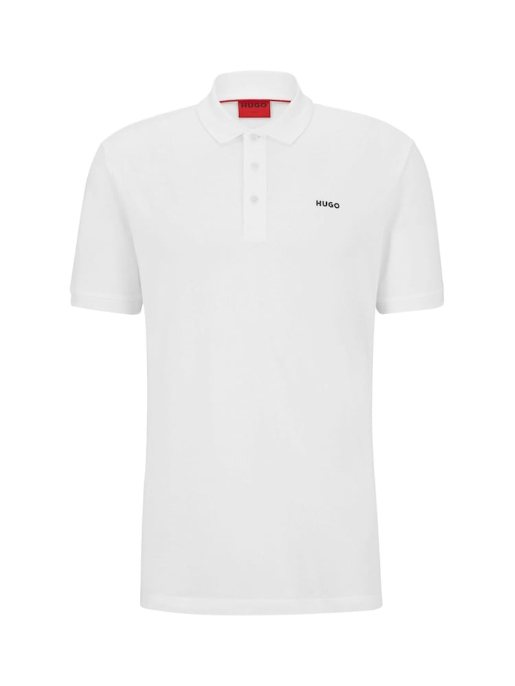 HUGO White Donos Logo Polo Shirt - Image 5 of 5