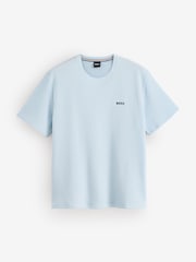 BOSS Blue Short Sleeve Logo Waffle T-Shirt - Image 5 of 6