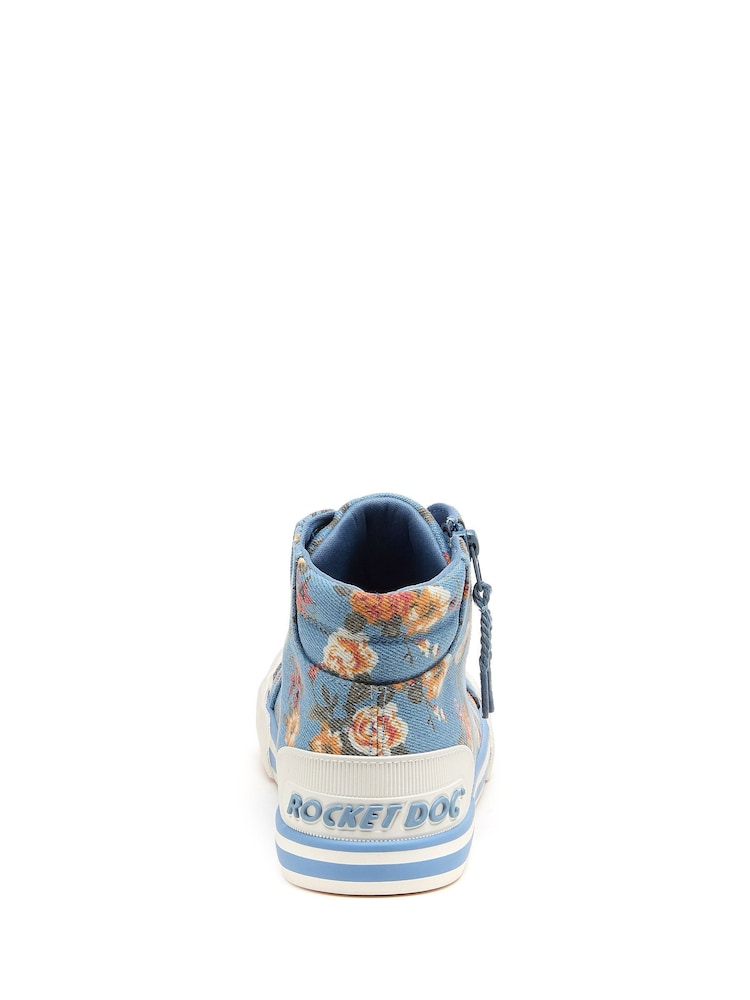 Rocket Dog Blue Jazzin Hi Romeo Cotton Trainer - Image 2 of 6