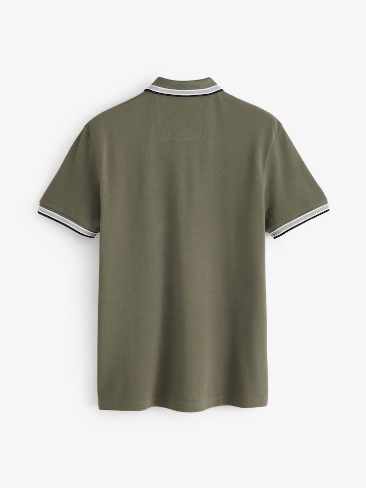 BOSS Khaki Green Regular Fit Short Sleeve Paddy Polo Shirt - Image 2 of 2