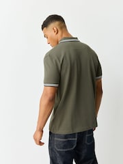 Verde cáqui - Camisa polo BOSS Regular Fit de manga curta Paddy - Imagem 3 de 6