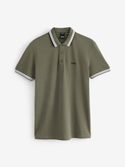 Verde cáqui - Camisa polo BOSS Regular Fit de manga curta Paddy - Imagem 5 de 6