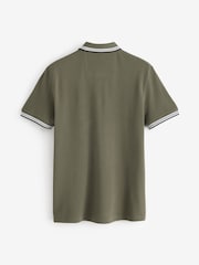 Verde cáqui - Camisa polo BOSS Regular Fit de manga curta Paddy - Imagem 6 de 6