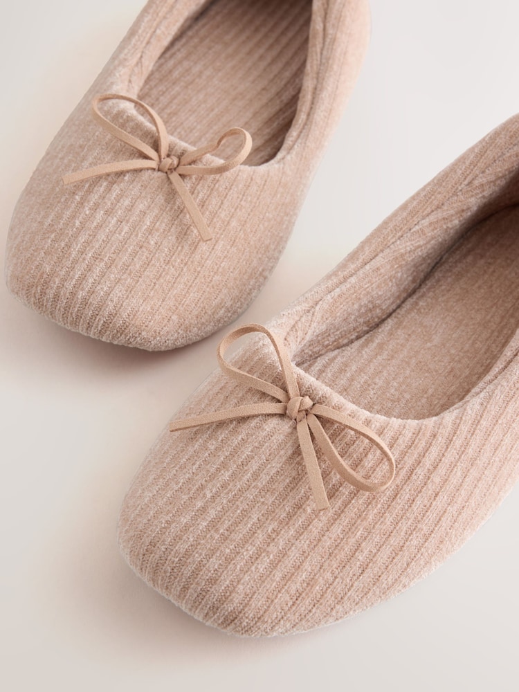Pink Cord Velour Ballet Bow Slippers - Image 4 of 4 Pink Cord Velour Ballet Bow Slippers - Image 4 of 4