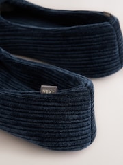 Navy Cord Velour Ballet Bow Slippers - Image 8 of 8