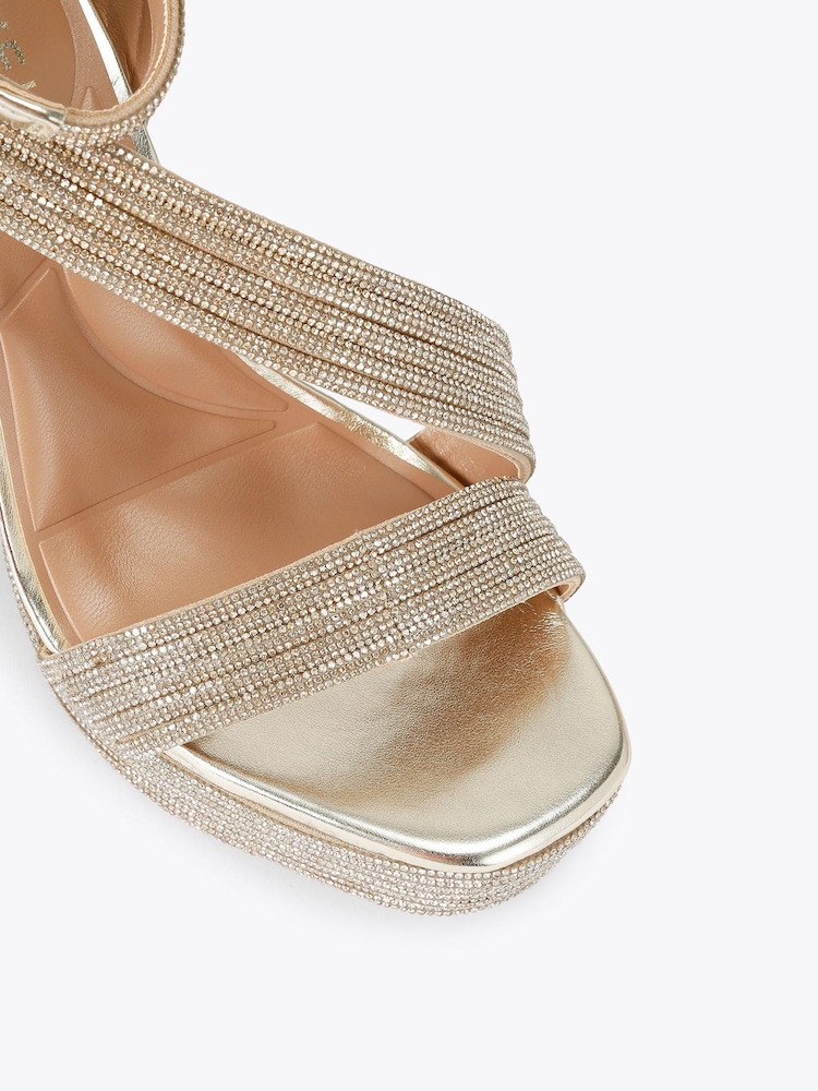 Carvela Gold Gala Platform Jewel Sandals - Image 5 of 5