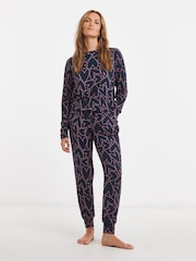 Simply Be Red Pretty Secrets Pointelle Knit Crew Neck Pyjamas Set - Image 1 of 4