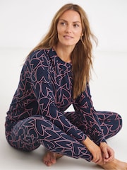 Simply Be Red Pretty Secrets Pointelle Knit Crew Neck Pyjamas Set - Image 3 of 4