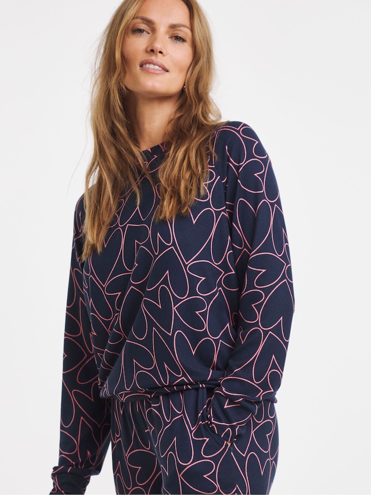 Simply Be Red Pretty Secrets Pointelle Knit Crew Neck Pyjamas Set - Image 4 of 4