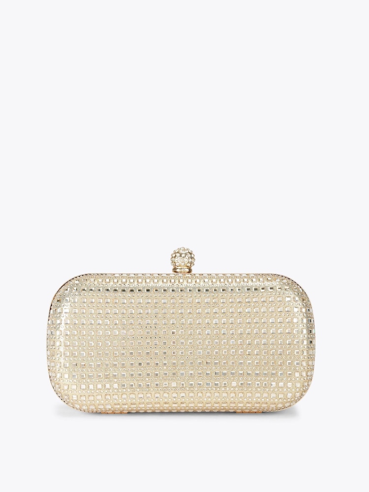 Carvela Gold Cecilia Hard Clutch Bag - Image 1 of 5
