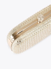 Carvela Gold Cecilia Hard Clutch Bag - Image 4 of 5