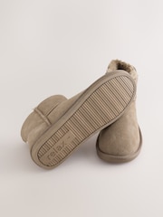 Brown Faux Fur Lined Suede Slipper Boots - Image 5 of 5