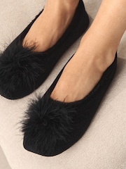 Black Feather Ballet Slippers - Image 3 of 3