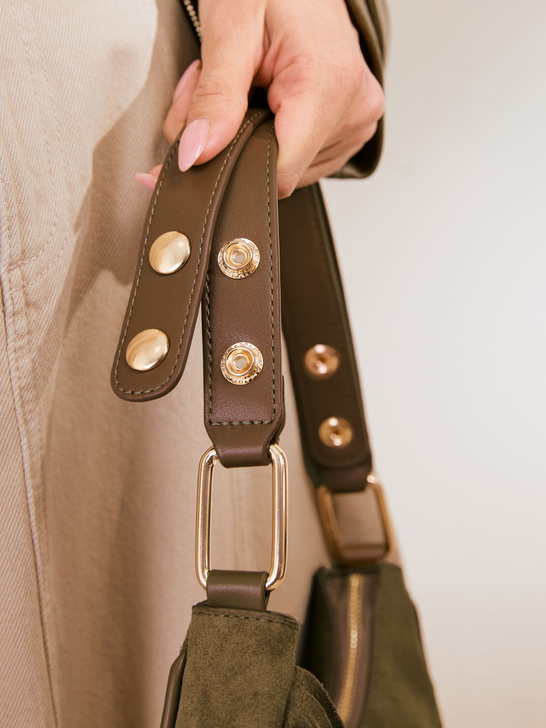 Buy Friends Like These Khaki Green Adjustable Strap Shoulder Bag