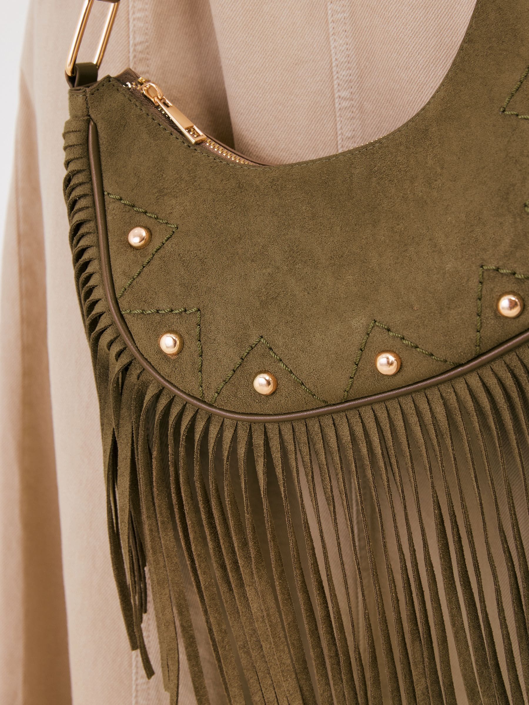 Buy Friends Like These Khaki Green Adjustable Strap Shoulder Bag