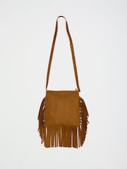Friends Like These Tan Brown Fringe Studded Cross-Body Bag - Image 5 of 7
