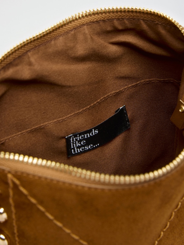 Friends Like These Tan Brown Fringe Studded Cross-Body Bag - Image 7 of 7 Friends Like These Tan Brown Fringe Studded Cross-Body Bag - Image 7 of 7