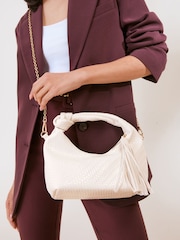 Friends Like These Cream Weave Grab Handle Clutch - Image 2 of 8
