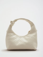 Friends Like These Cream Weave Grab Handle Clutch - Image 6 of 8