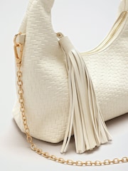 Friends Like These Cream Weave Grab Handle Clutch - Image 7 of 8