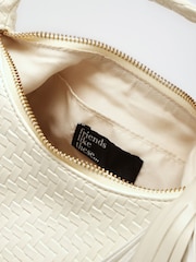 Friends Like These Cream Weave Grab Handle Clutch - Image 8 of 8