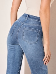 Friends Like These Mid Wash High Waist Pocket Flare Jeans - Image 3 of 5