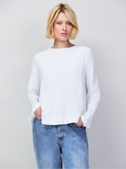 Ro&Zo White High Low Hem T-Shirt - Image 1 of 4