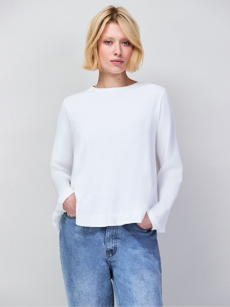 Ro&Zo White High Low Hem T-Shirt - Image 1 of 4