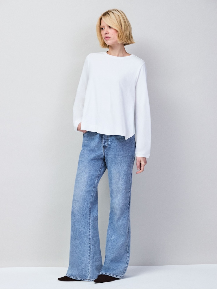 Ro&Zo White High Low Hem T-Shirt - Image 2 of 4