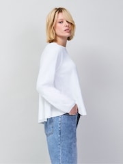 Ro&Zo White High Low Hem T-Shirt - Image 3 of 4