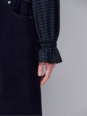 Ro&Zo Blue Check Ruffle Front Trim Detail Blouse - Image 5 of 5