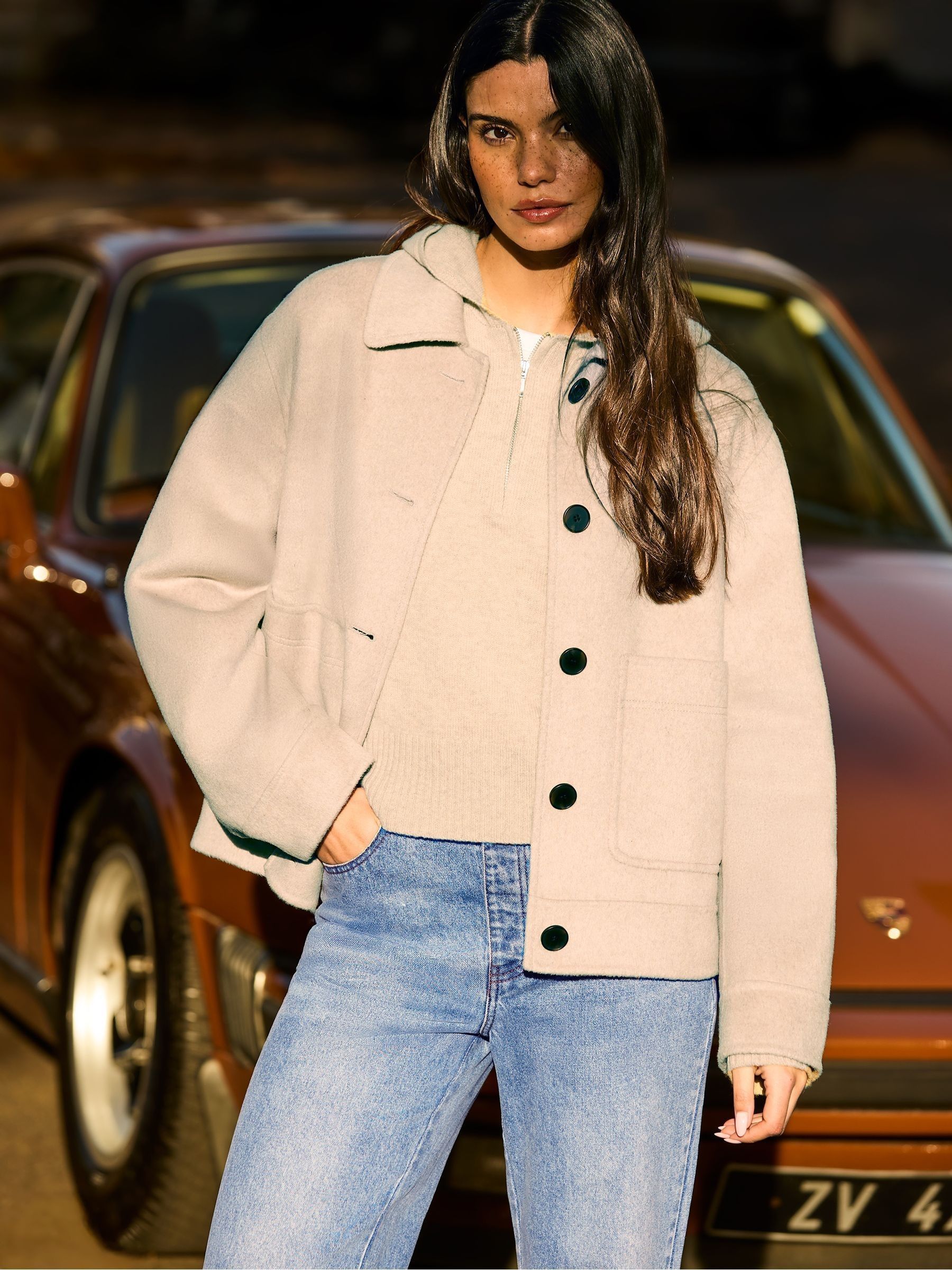 Buy Ro&Zo Natural Wool Blend Double Faced Jacket from Next USA