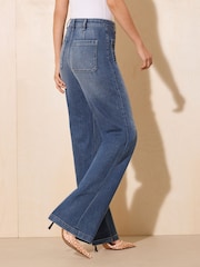 Friends Like These Mid Wash Everyday Wide Leg Pintuck Jeans - Image 6 of 6