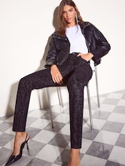 Friends Like These Snake Print Slim Flocked Denim Jeans - 6суретінің 5 суреті