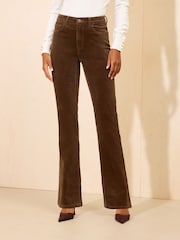 Friends Like These Chocolate Brown Bootcut Corduroy Trousers - Image 1 of 4