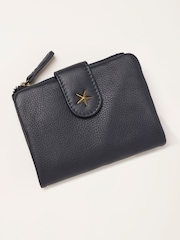 FatFace Navy Star Detail Leather Purse - Image 1 of 3
