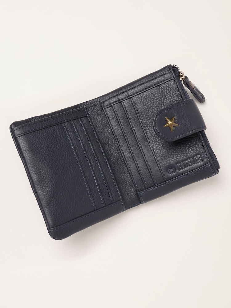 FatFace Navy Star Detail Leather Purse - Image 2 of 3 FatFace Navy Star Detail Leather Purse - Image 2 of 3