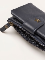 FatFace Navy Star Detail Leather Purse - Image 3 of 3