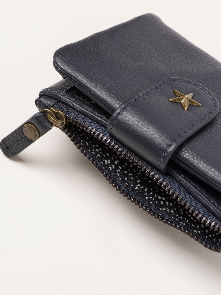 FatFace Navy Star Detail Leather Purse - Image 3 of 3 FatFace Navy Star Detail Leather Purse - Image 3 of 3