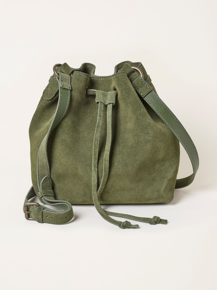 Зелений - FatFace 100% Suede Bucket Bag - Image 1 of 3 Зелений - FatFace 100% Suede Bucket Bag - Image 1 of 3