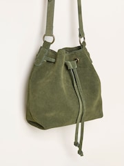 Зелений - FatFace 100% Suede Bucket Bag - Image 2 of 3