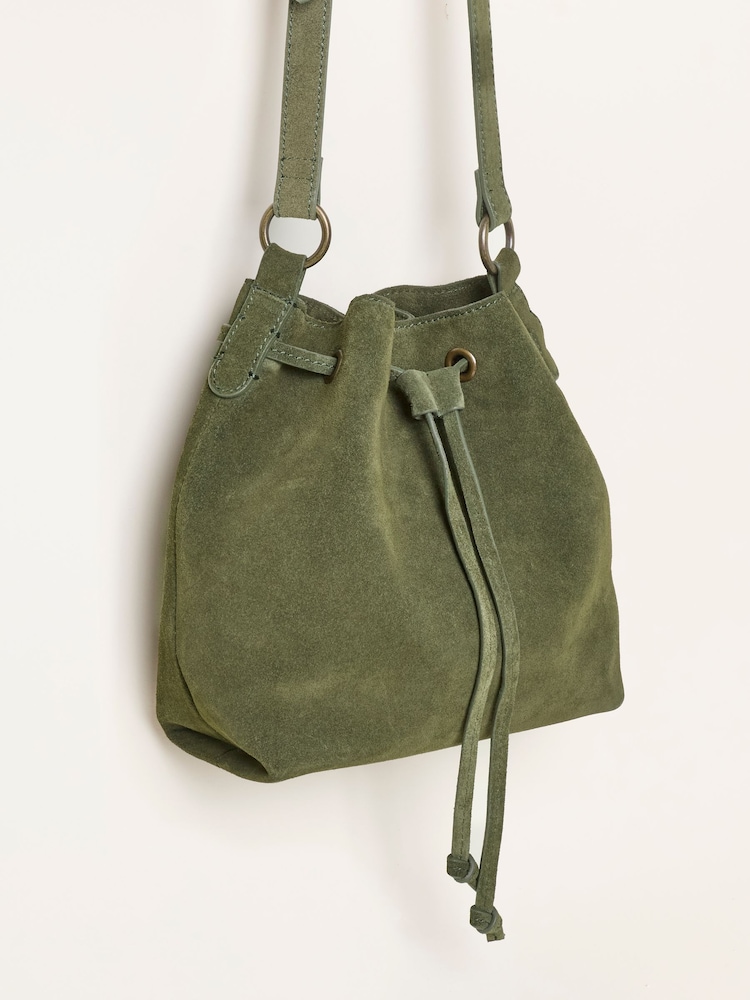 Зелений - FatFace 100% Suede Bucket Bag - Image 2 of 3 Зелений - FatFace 100% Suede Bucket Bag - Image 2 of 3