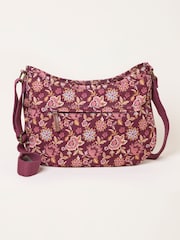 FatFace Burgundy Red Floral Canvas Crossbody Bag - Image 3 of 5