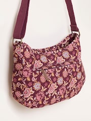 FatFace Burgundy Red Floral Canvas Crossbody Bag - Image 5 of 5