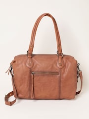 FatFace Chestnut Brown Leather Shoulder Bag - Image 1 of 3